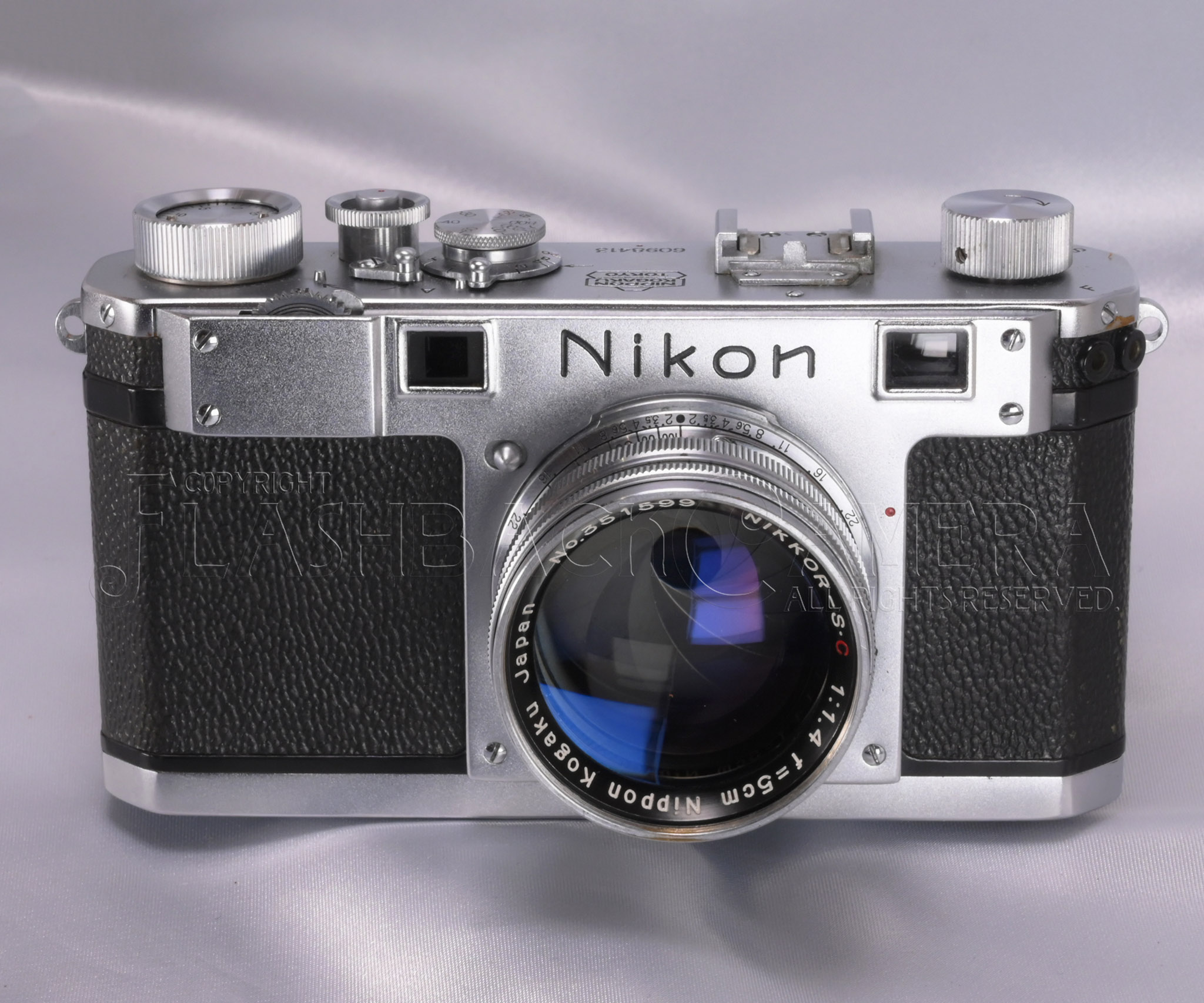 Nikon ニコン S 中期型 6098xxx台 ニッコール 5cm f1.4付 OH済 ケース付 FLASHBACK CAMERA：カメラファン |  中古カメラ・レンズ検索サイト／欲しい中古カメラが見つかる！