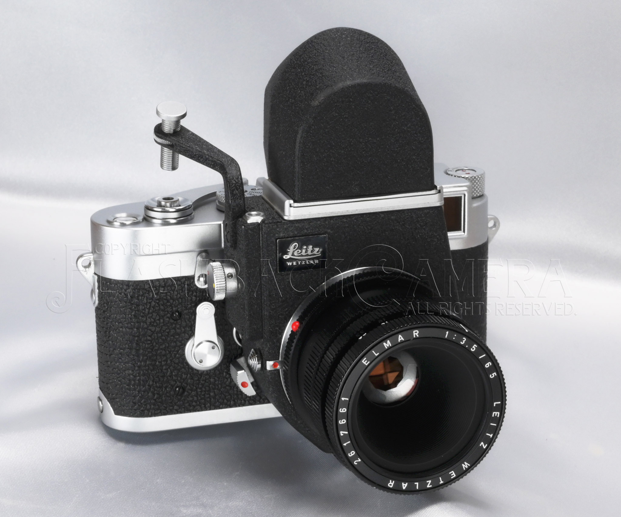 CLA'd * Leitz Elmar 65mm f3.5 + 16464 Black 2nd Visoflex f. Leica