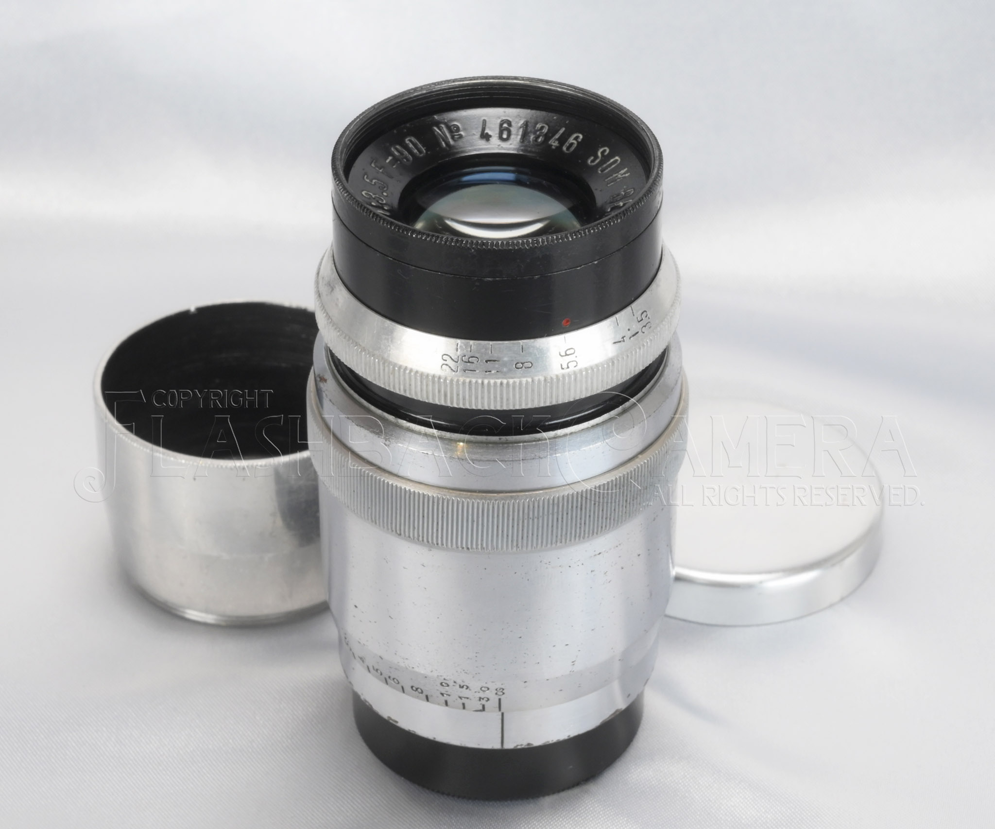 RARE * SOM Berthiot Flor 90mm f3.5 Original for Leica LTM w/ hood
