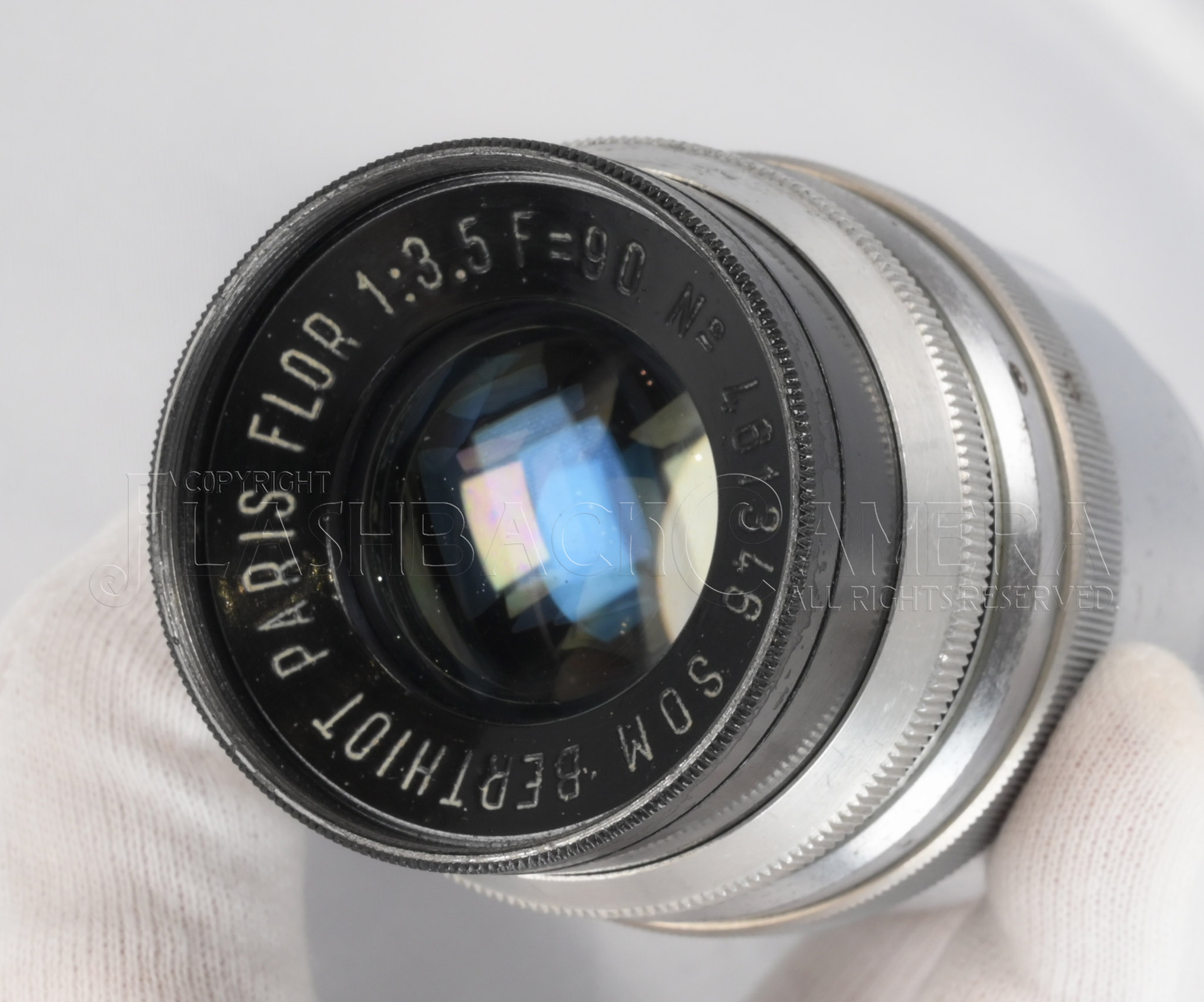 RARE * SOM Berthiot Flor 90mm f3.5 Original for Leica LTM w