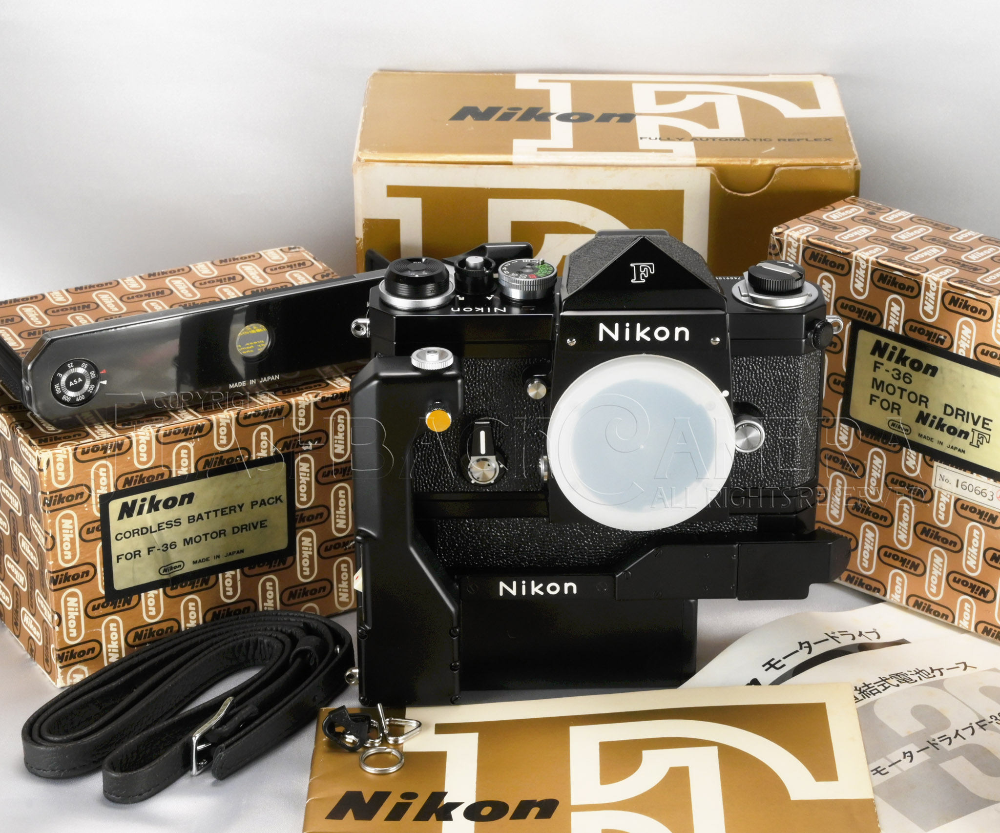 L New * Nikon New F + F-36 Motor + Cordless Battery Pack from
