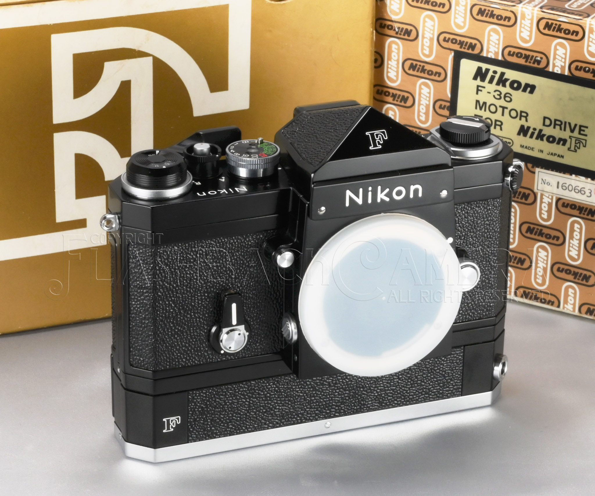 L New * Nikon New F + F-36 Motor + Cordless Battery Pack from