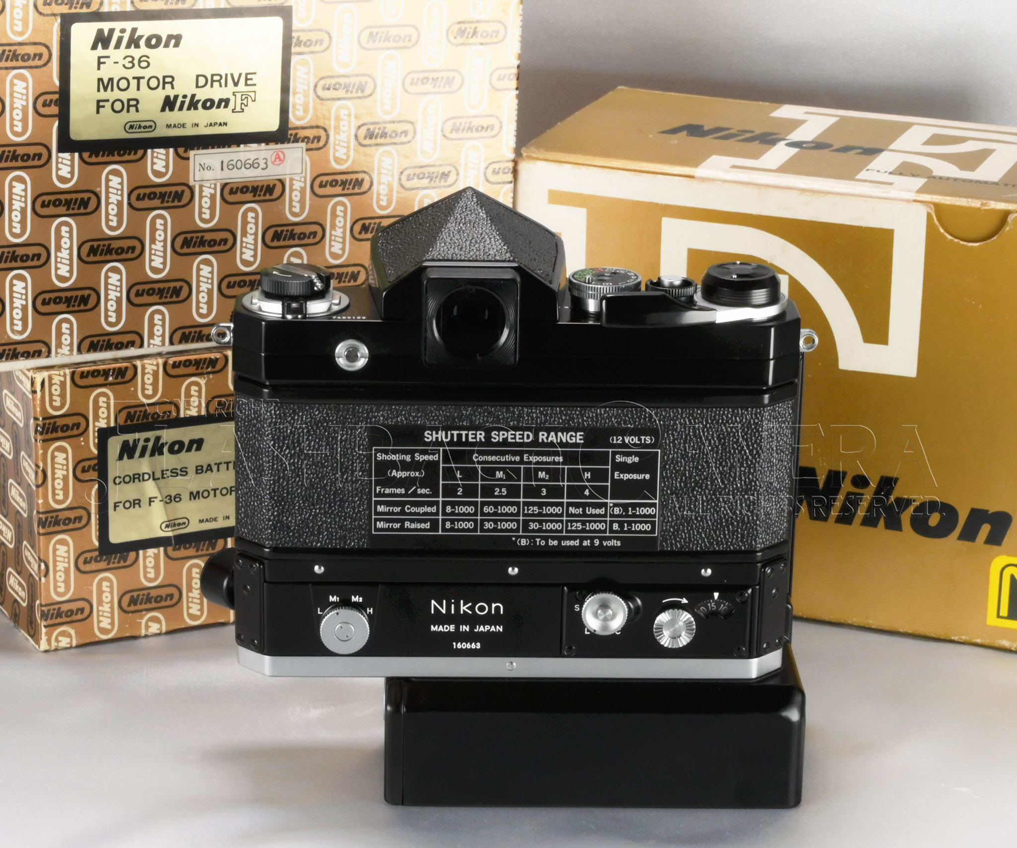 L New * Nikon New F + F-36 Motor + Cordless Battery Pack from