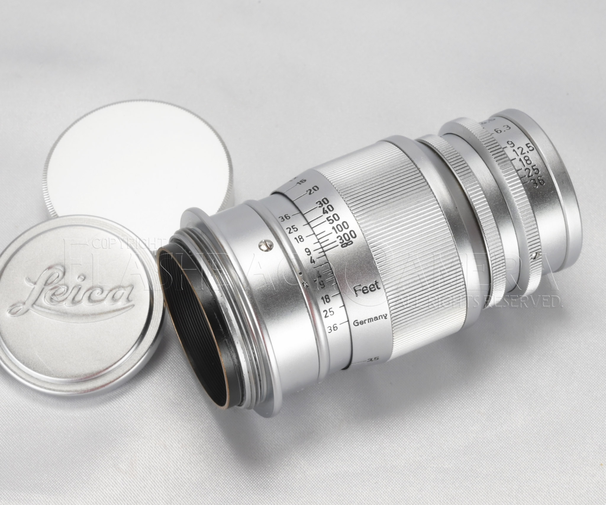 RARE * Elmar 90mm f4 ALL CHROME f. Leica LTM Beautiful Good