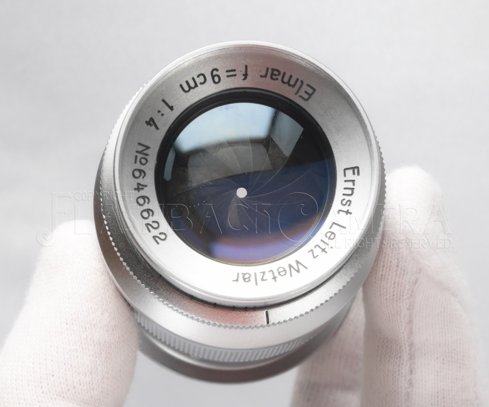 RARE * Elmar 90mm f4 ALL CHROME f. Leica LTM Beautiful Good